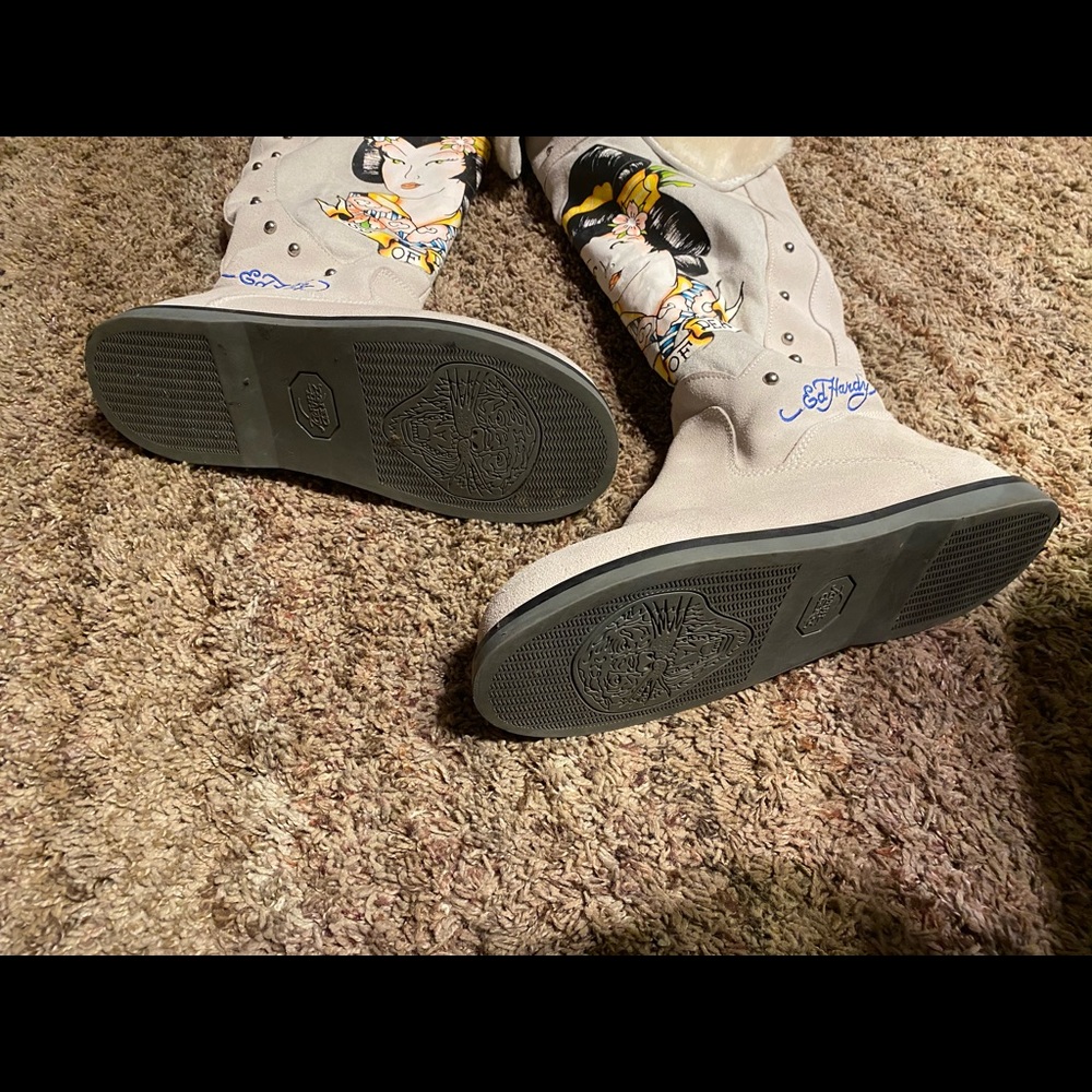 Ed Hardy zip up boots